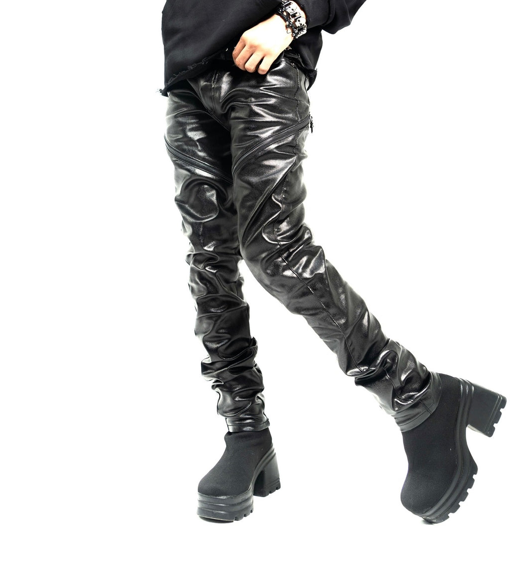 Wax Denim Tapered Jeans