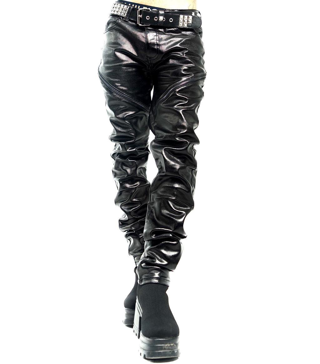 Wax Denim Tapered Jeans