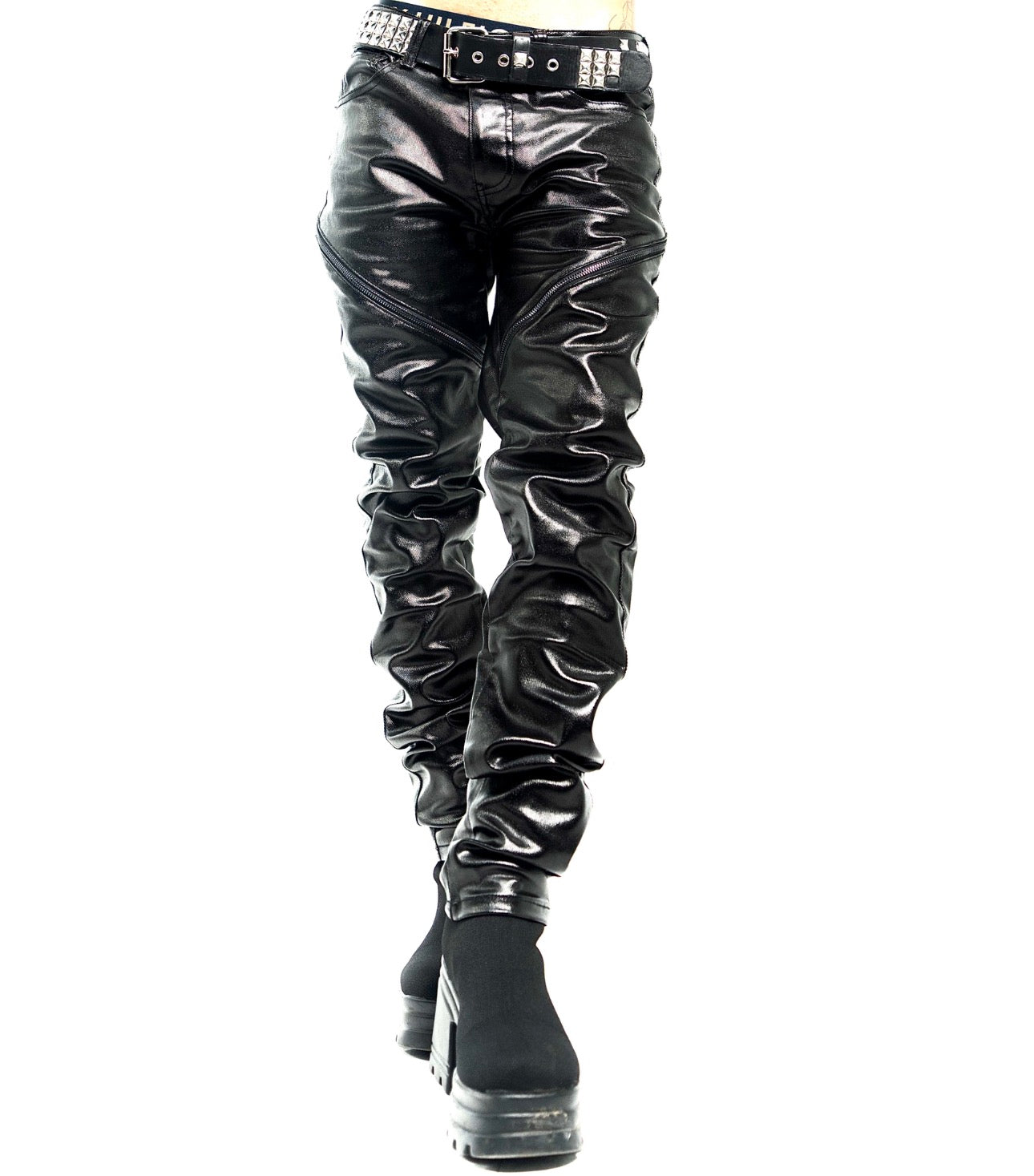 Wax Denim Tapered Jeans