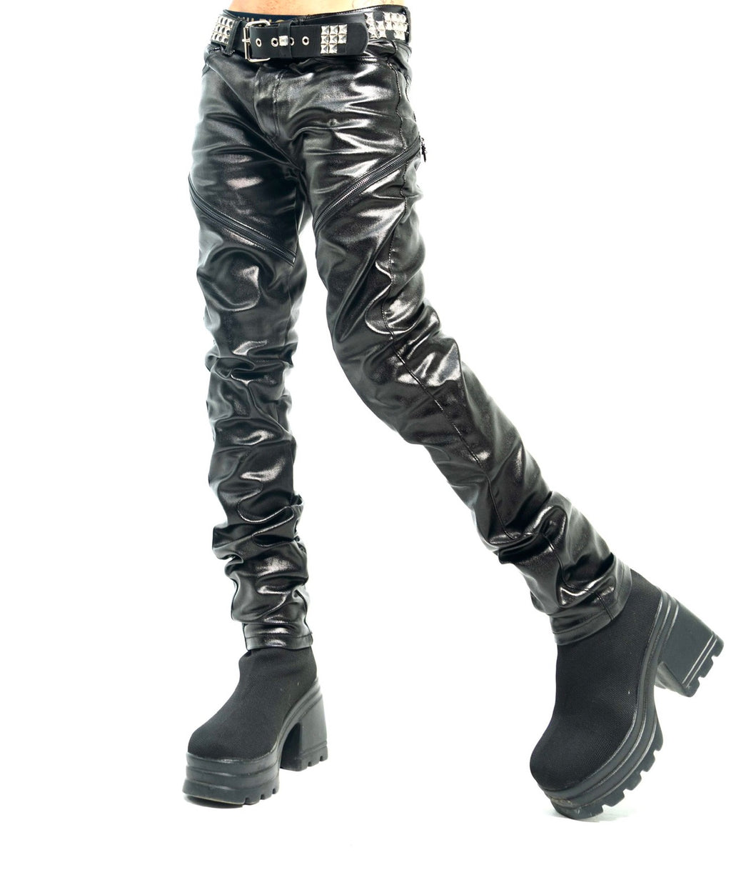 Wax Denim Tapered Jeans